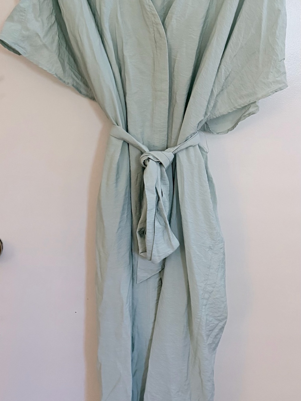 H&M Sage Green Maxi Dress with Tie Waist